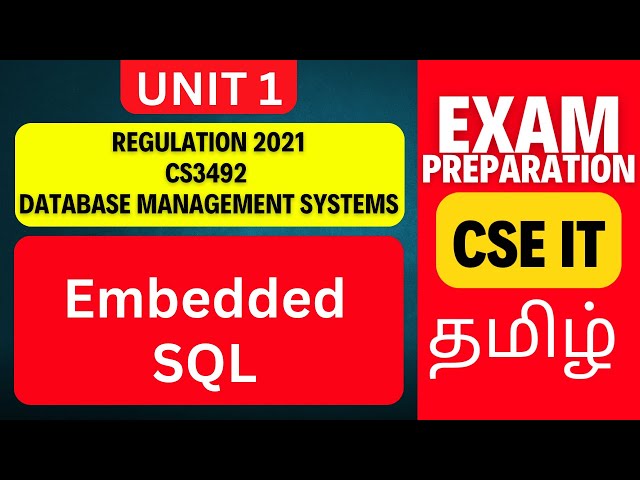 Embedded SQL in DBMS | CS3492 Database Management Systems | Anna University R2021