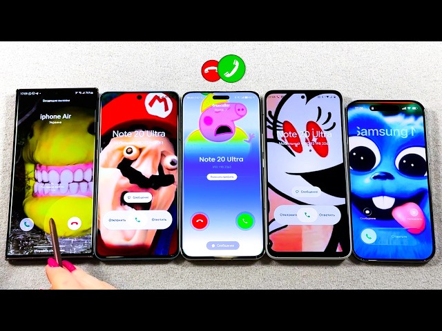 Incoming Call Redmi Note 15P, Honor Magic 6P, HTC U23P, iPhone AIR Outgoing Call Samsung Note 20Ult