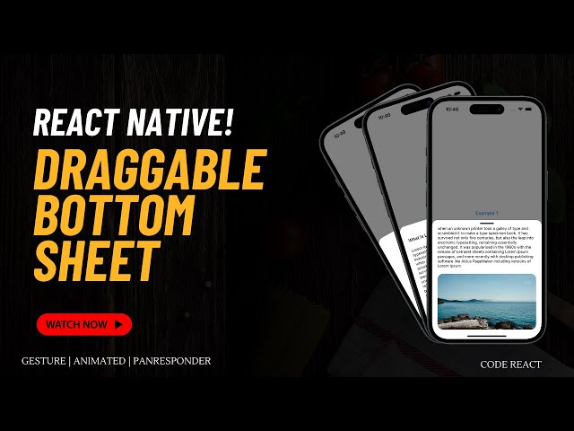 Create a Smooth Draggable Bottom Sheet in React Native | Gesture & Animation