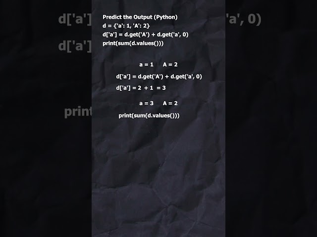 Python Dictionary Tricky Question | Case Sensitivity & get() | Predict the Output