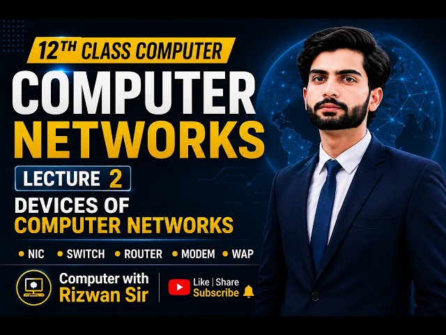 Networking Devices  NIC, Switch, Router, Modem & Wireless Access Point  12th Class lec 2
