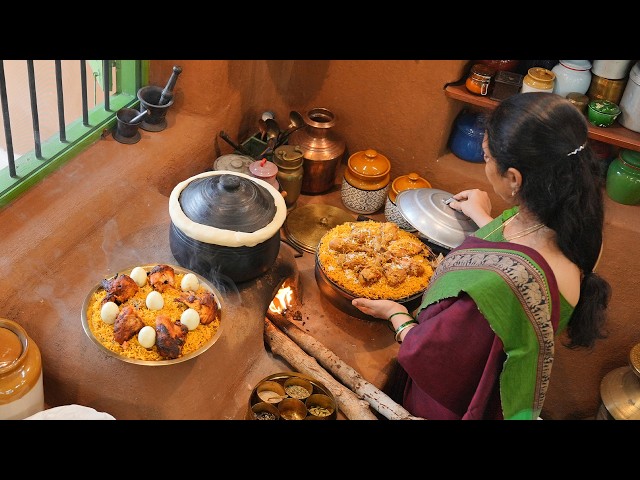 How Authentic Hyderabadi Chicken Biryani is Cooked in an Indian Village | In a Clay Pot