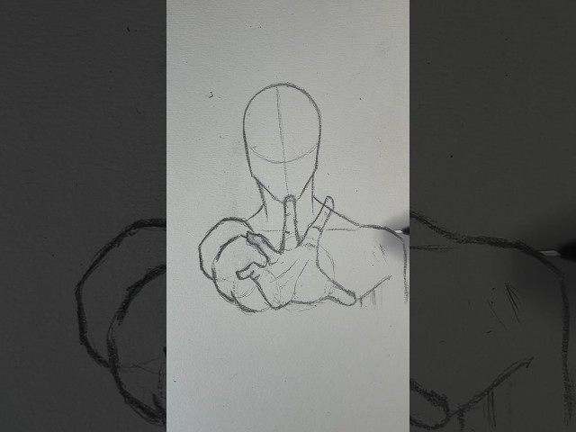 How to draw a hand in perspective 🫳🏻