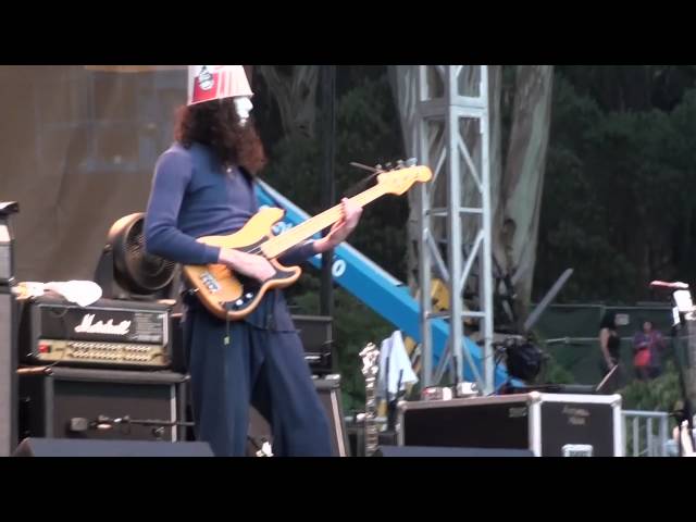 Buckethead playing bass at Strictly Bluegrass in Golden Gate Park