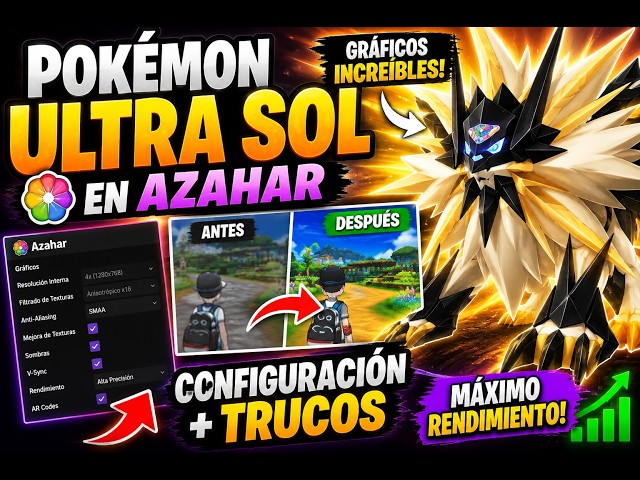 Pokémon Ultra Sol en Azahar 🔥 Cómo Configurarlo y Mejorar los Gráficos