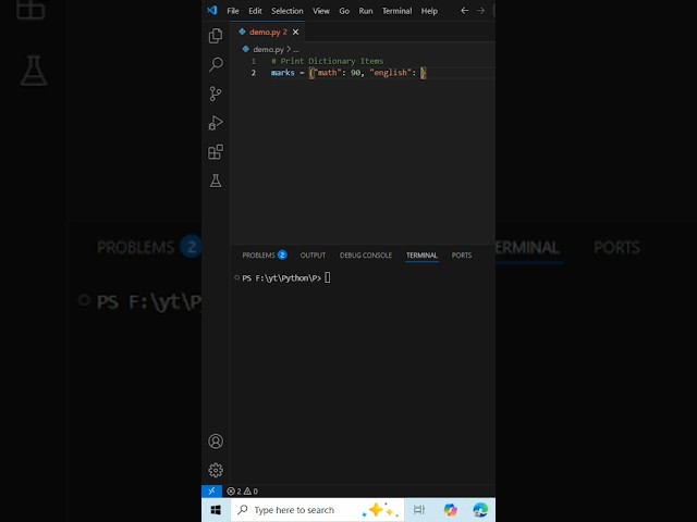 Print Dictionary Items in Python #Python #Dictionary #ForLoop #viral #shorts