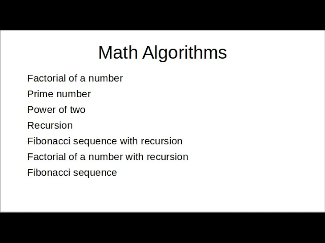 Math Algorithm