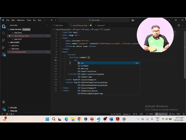 java script tutorial-10 (do while loop )