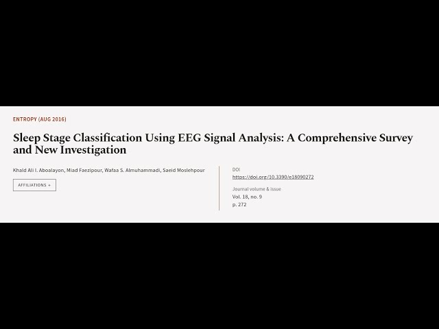 Sleep Stage Classification Using EEG Signal Analysis: A Comprehensive Survey and New ... | RTCL.TV
