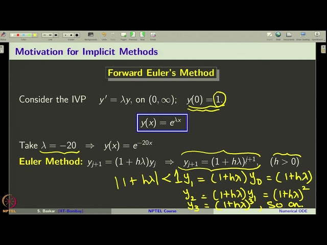 Week 12 : Lecture 60 : Numerical ODEs: Stability Analysis