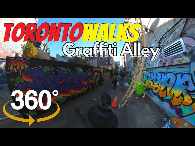 360° Tour of Downtown Toronto's Graffiti Alley - from Spadina Ave to Portland St - Insta360 One X2