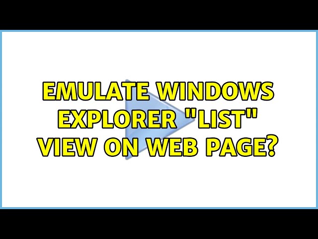 Emulate Windows Explorer "List" view on web page?