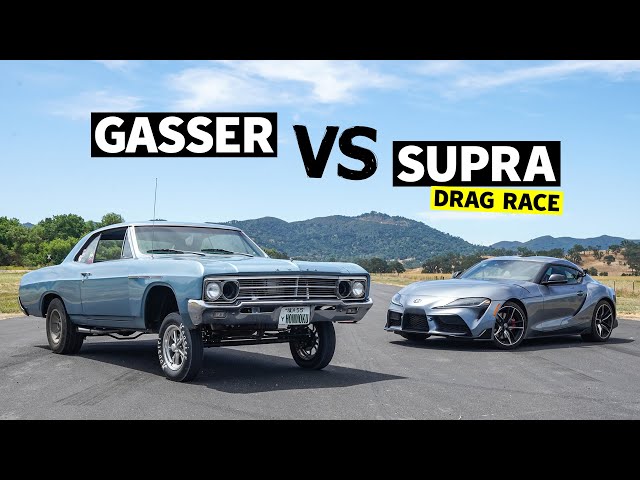 2020 Toyota Supra drag races 1966 Buick Gasser