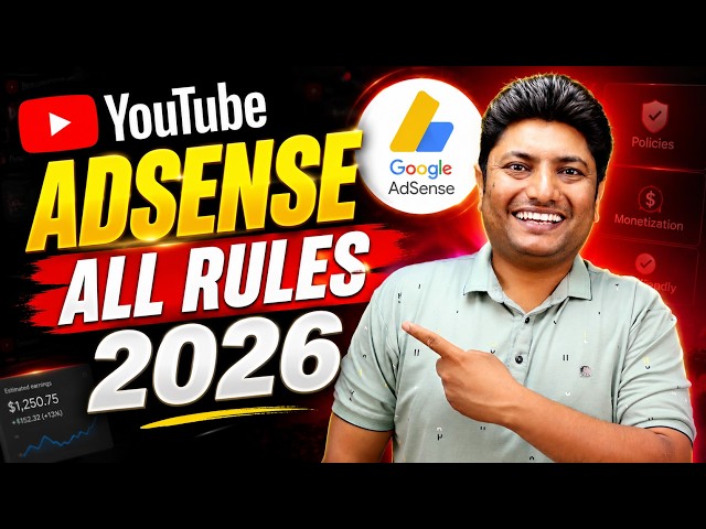 YouTube AdSense All Rules 2026 | Complete Monetization Guide in Hindi (No Confusion)