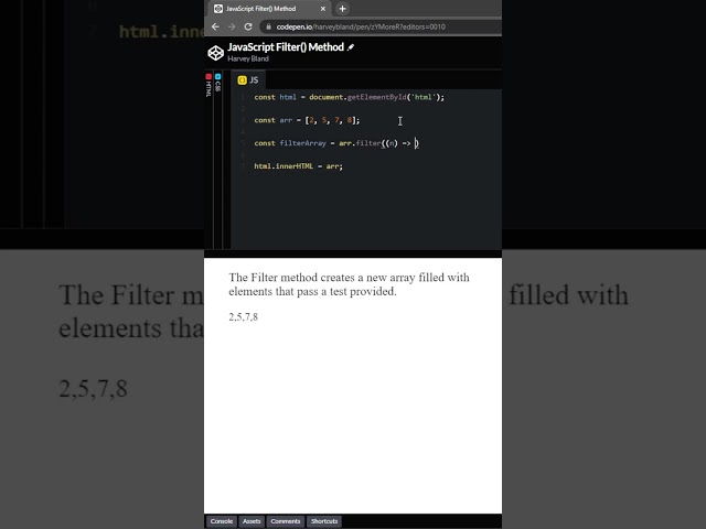 JavaScript filter() method