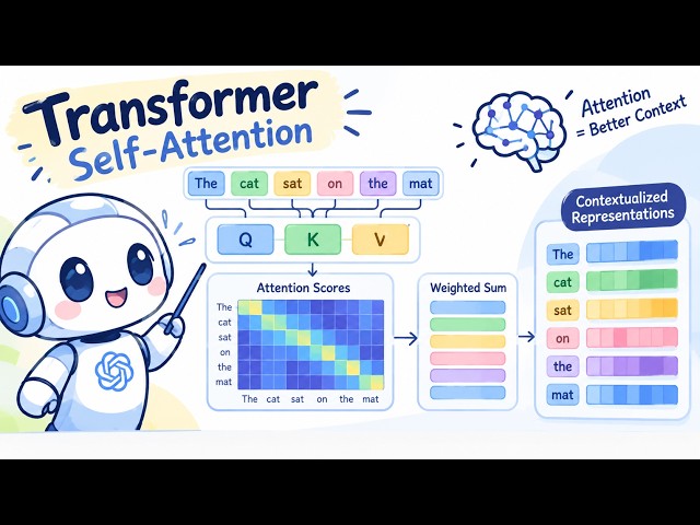Large Language Models - How Transformer Neural Networks Use Self Attention Mechanisms (9 Minutes)