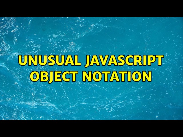 Unusual javascript object notation