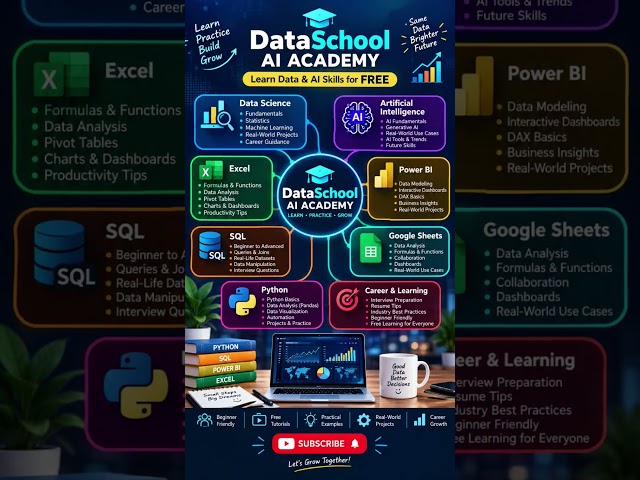 🚀 Learn Data & AI for FREE! 📊🤖 Subscribe to DataSchool AI Academy @DataSchoolMS27 🎓