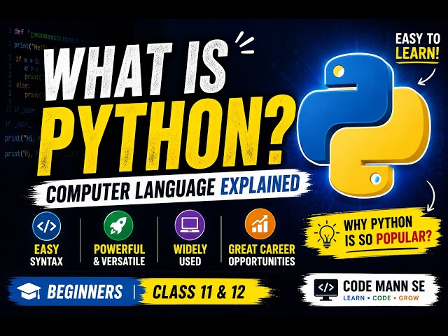 🐍 What is Python? | Computer Language Explained for Beginners | Class 11 & 12