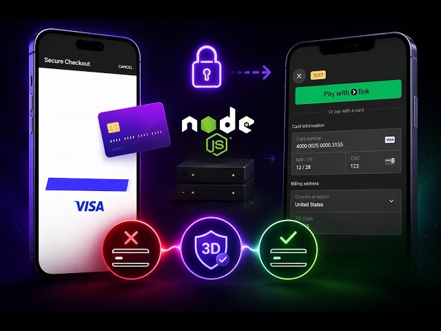 Stripe Payments in Node.js + Mobile App | Test Success, 3D Secure & Declined Cards