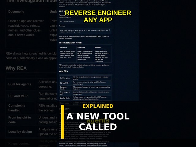 Rea: Reverse Engineer Apps with AI Agents