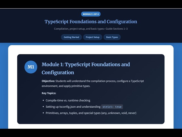 TypeScript Foundations and Configuration