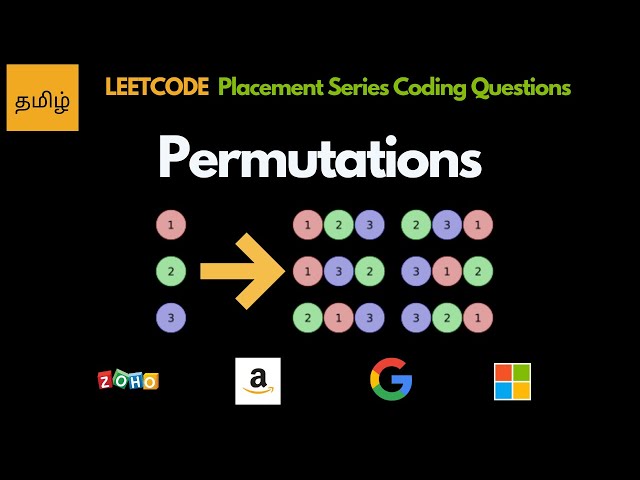 Permutations - Backtracking - Leetcode 46 - Tamil