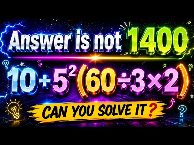 20+5²(60÷3×2)=? 🥺अगर इस तरीका से कोई सवाल को हल करे तो उसका 💯  नम्बर जरुर आएगा😃 || BODMAS Rule