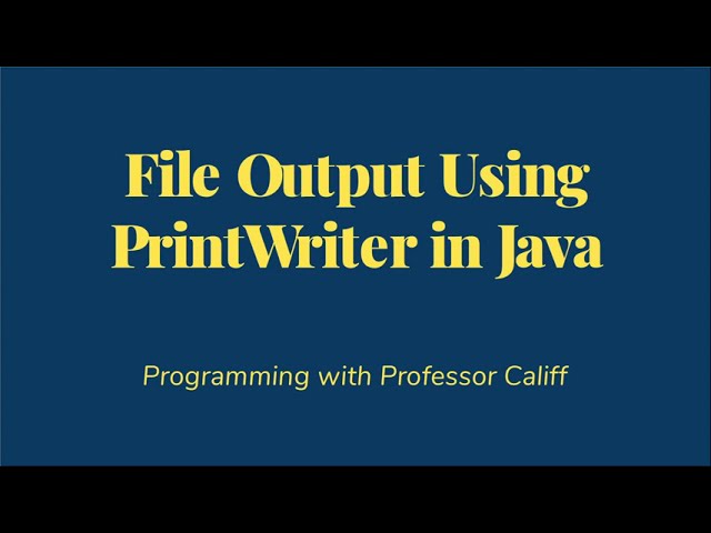 File Writing in Java
