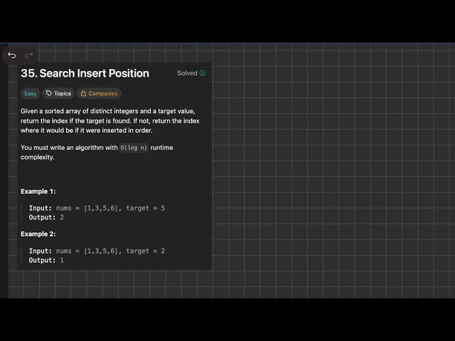 35.Search Insert Position || Leetcode-35 || Binary Search