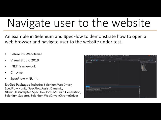 Open the website under test by using Selenium and SpecFlow using C# - Part 2