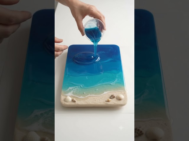 🌊 Layered Resin Ocean Art ✨ | Satisfying DIY ASMR #Shorts