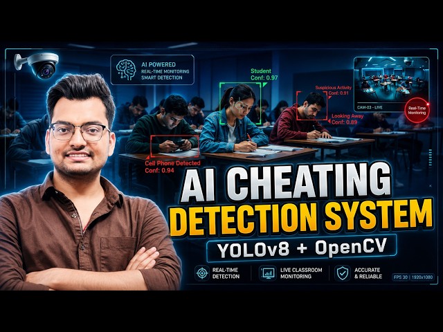 AI Cheating Detection System | Real Time Monitoring Yolov8 & OpenCV | Python Project