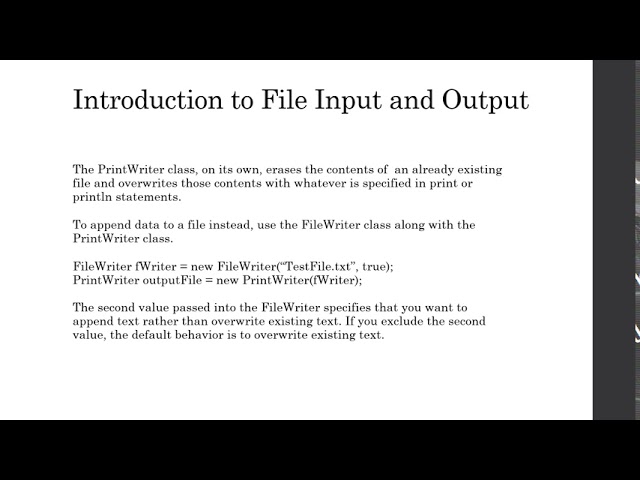 File Input and Output