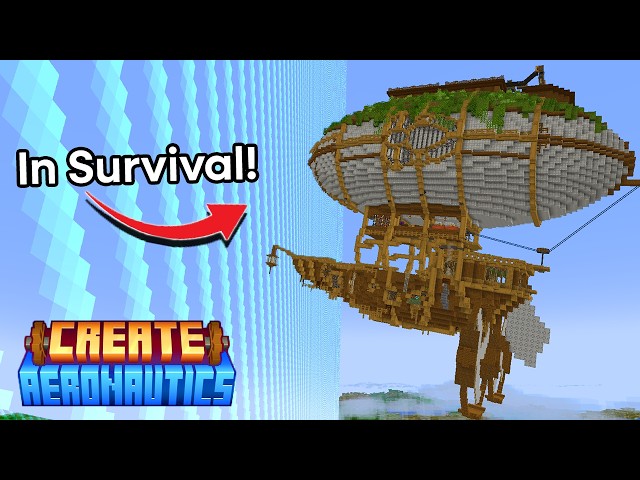 We're Flying to the WORLD BORDER in Survival Create Aeronautics