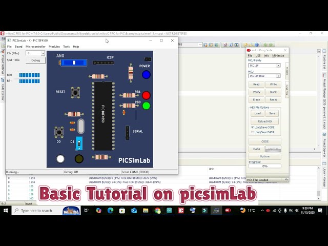 A basic tutorial on picsimLab simulator