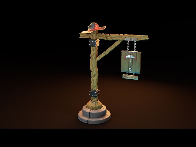 Shipwreck Sign Full Process (timelapse) | Made in Blender