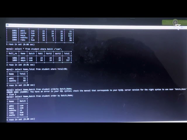 Student Table Lab Program Plustwo computer Science-Humanities Commerce Computer Application