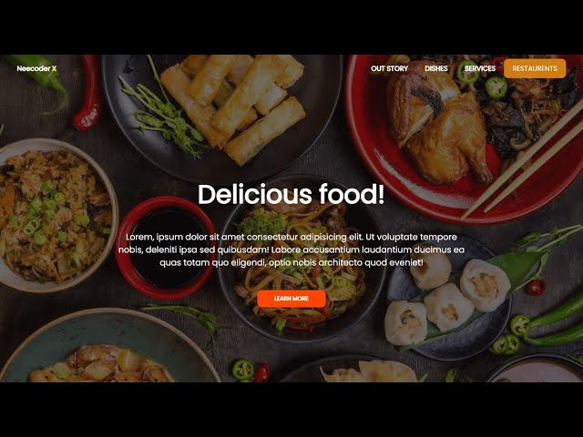 How to make Restaurant landing page in html and css