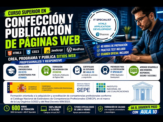Curso Confección y Publicación de Páginas Web IFCD0210 | 26 ECTS UTAMED + IT Specialist HTML5