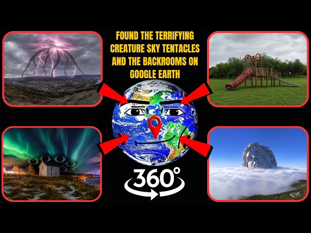 VR  360° - Found the Terrifying Creature Sky Tentacles and The Backrooms on Google Earth!
