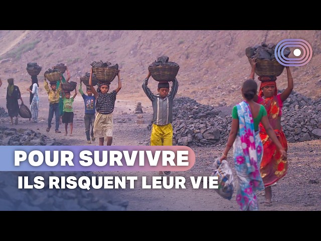 In India, children work in burning mines