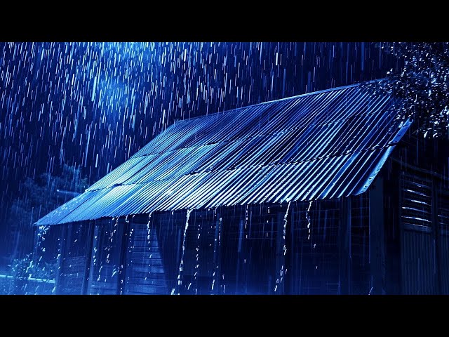 End Sleepless Nights in 3Minutes with Growling Rain & Booming Thunder on a Rickety Tin Roof at Night
