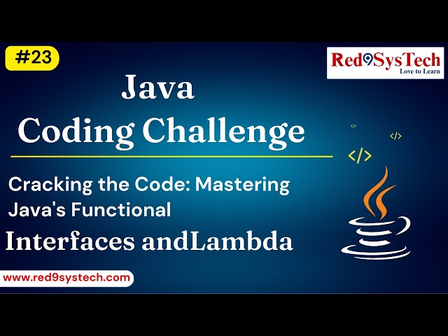 Java Functional Interface Interview Questions | Hands-On Lambda Examples Java 8 | Red9SysTech