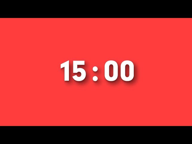 Red Countdown Timer - 15 Minutes