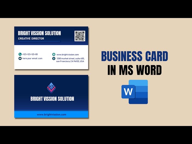 Business Card Design in MS Word | Professional Business Card Tutorial