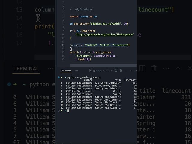 Read JSON data from API or Website directly in Pandas #python