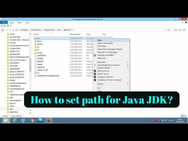 How to set path for Java JDK in Windows 7