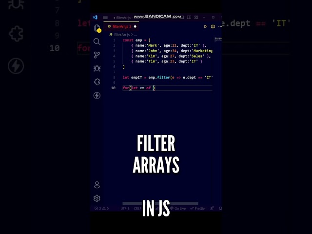 😱🤯 Array.Filter() Method in JavaScript! #shorts #javascript #programming #youtubeshorts
