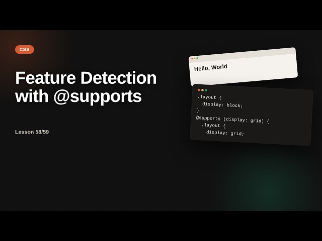 Feature Detection with @supports | CSS Tutorial for Beginners